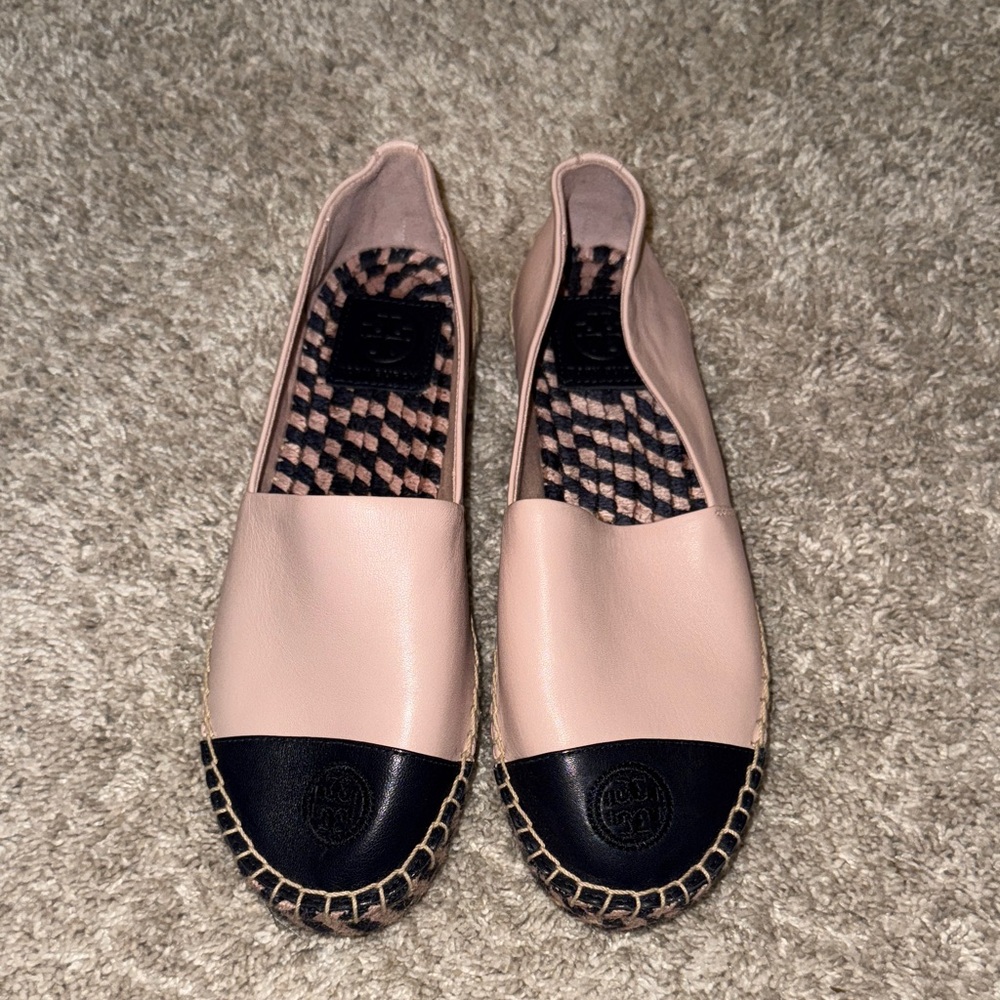 Tory Burch Chic Two-Tone Espadrilles - pink and navy
